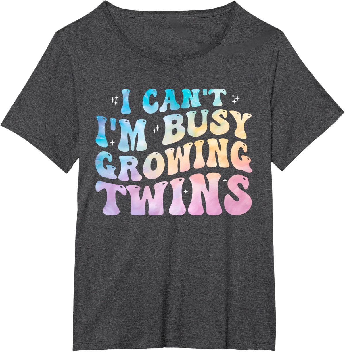 I Can't I'm Busy Growing Twins T-Shirt Twin Pregnancy Tee Expecting Mom Gift - Dark Heather Grey