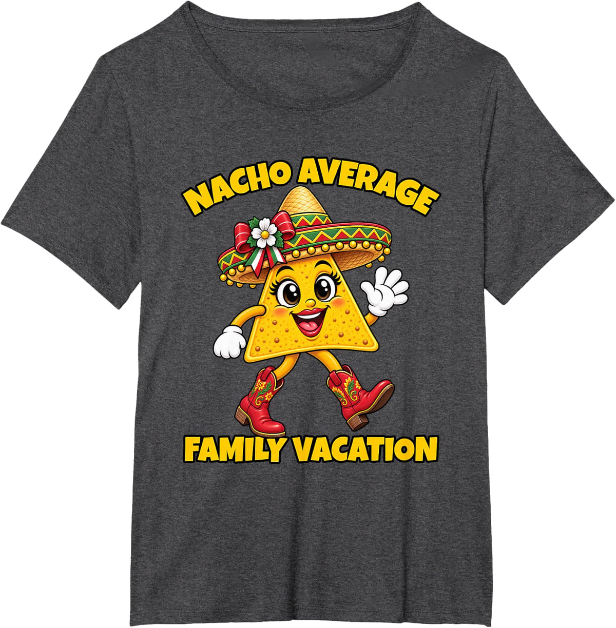 Nacho Average Family Vacation Mexican Cinco de Mayo Funny T-Shirt - Dark Heather Grey