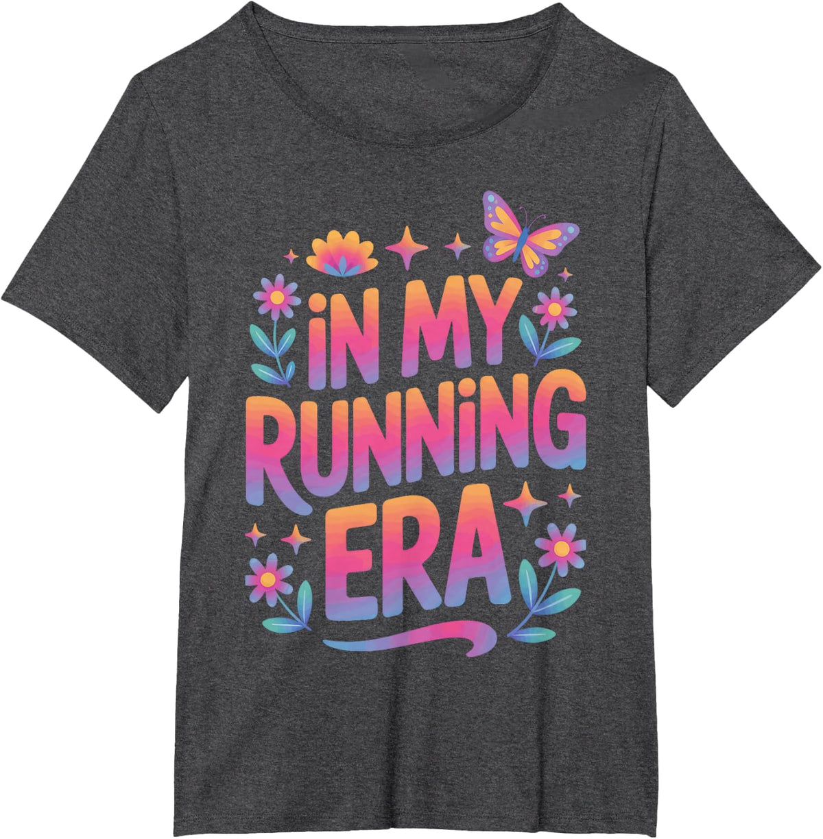 in My Running Era Track Star Athletic T-Shirt - Dark Heather Grey