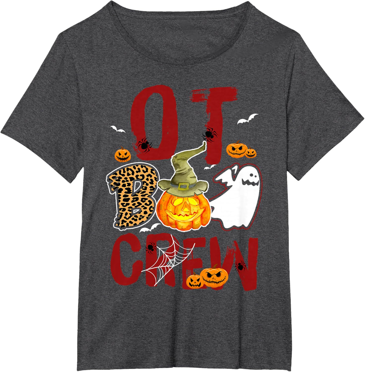 OT Boo Crew Halloween Occupational Therapist Match T-Shirt - Dark Heather Grey