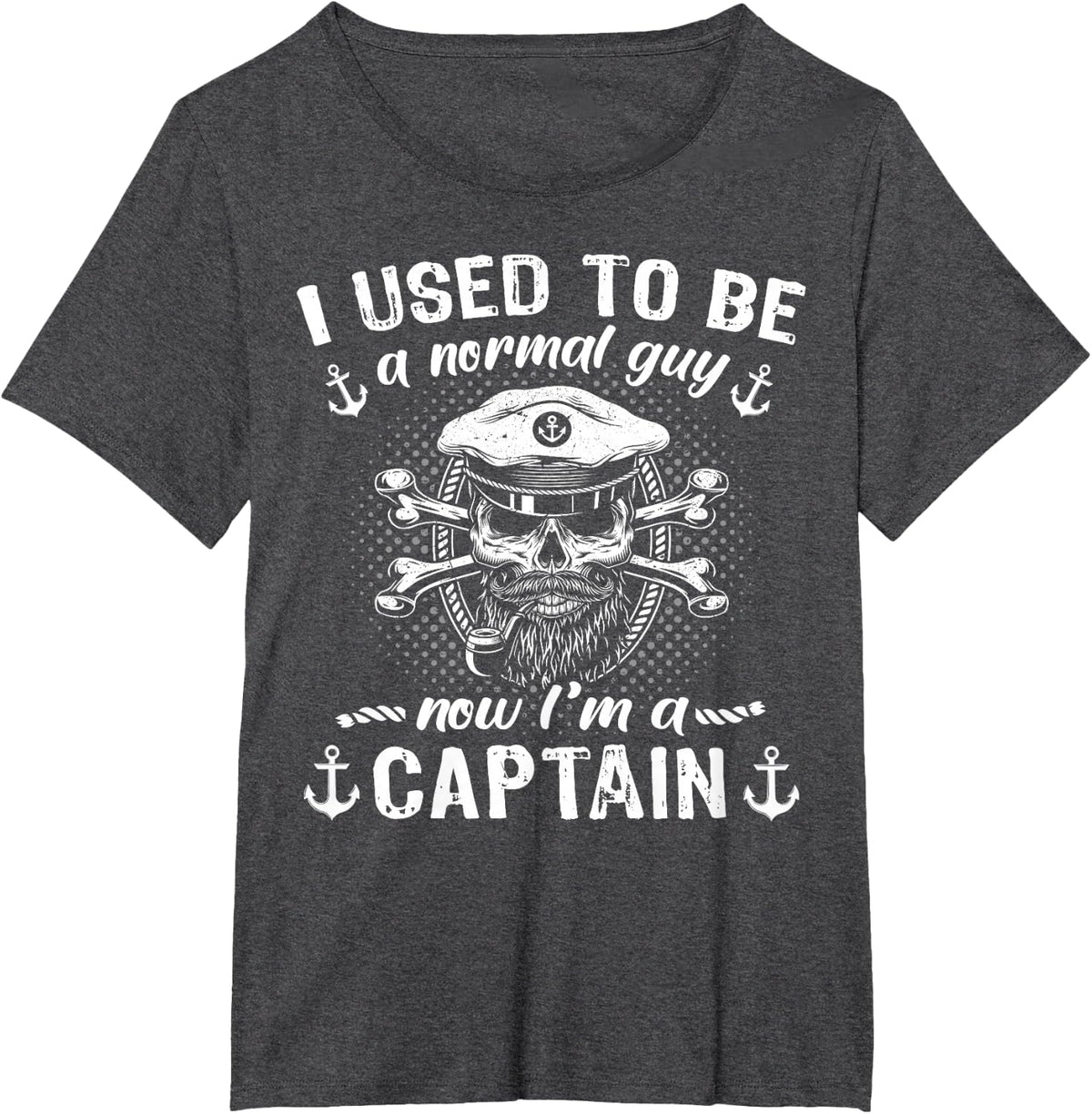 Captain Sports Boat Captain's Hat Ship Captain Boating T-Shirt - Dark Heather Grey
