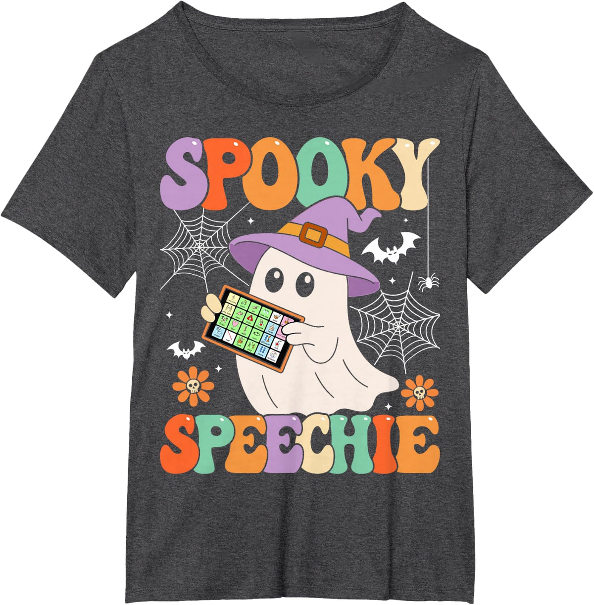 Spooky Speechie - Halloween Scary Language Pathologist T-Shirt - Dark Heather Grey