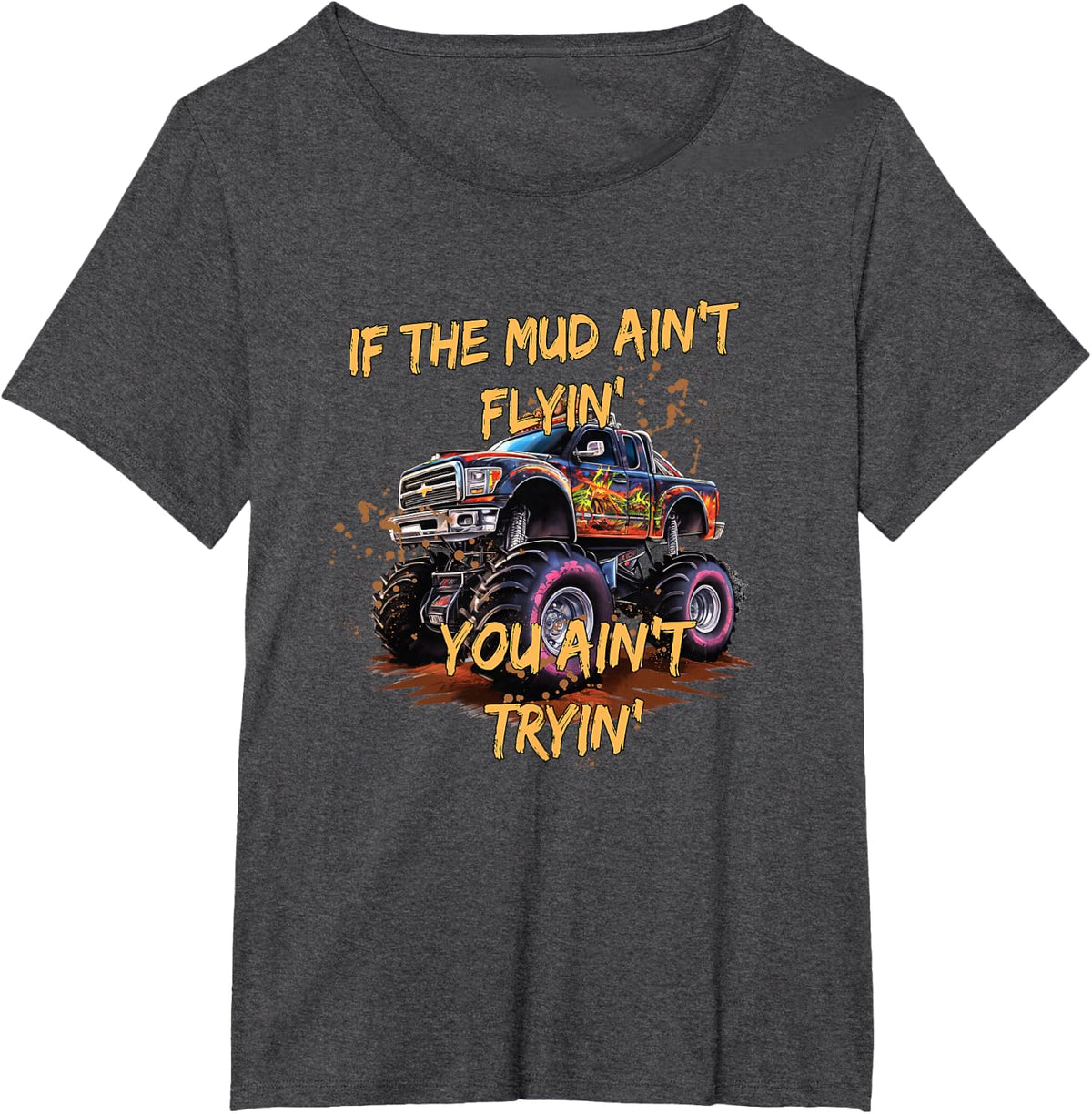 Mud Bogging Mudding Mud Racing Fan Present T-Shirt Tee for Off Road Enthusiasts - Dark Heather Grey