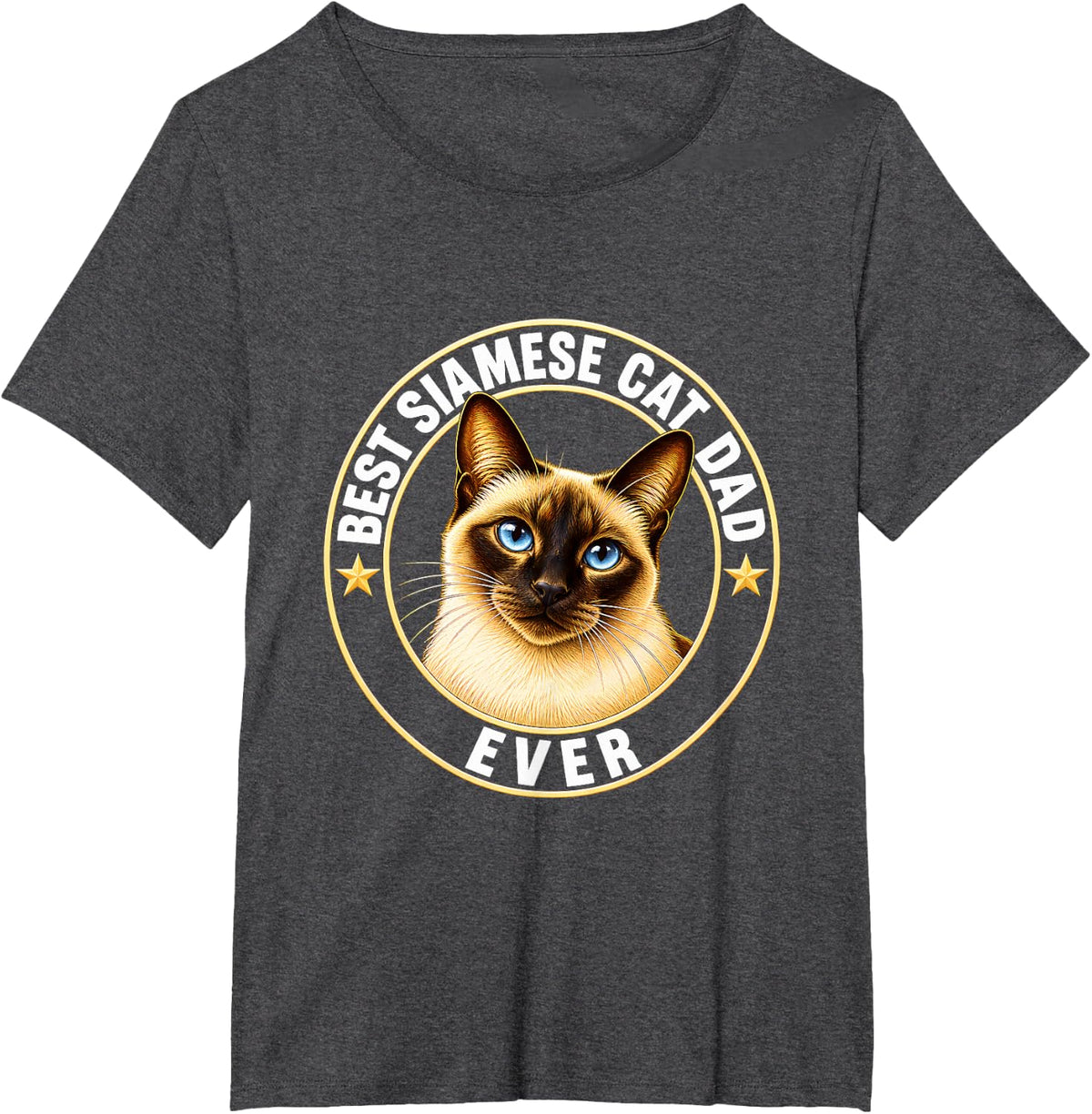Best Siamese Cat Dad Ever T-Shirt - Dark Heather Grey