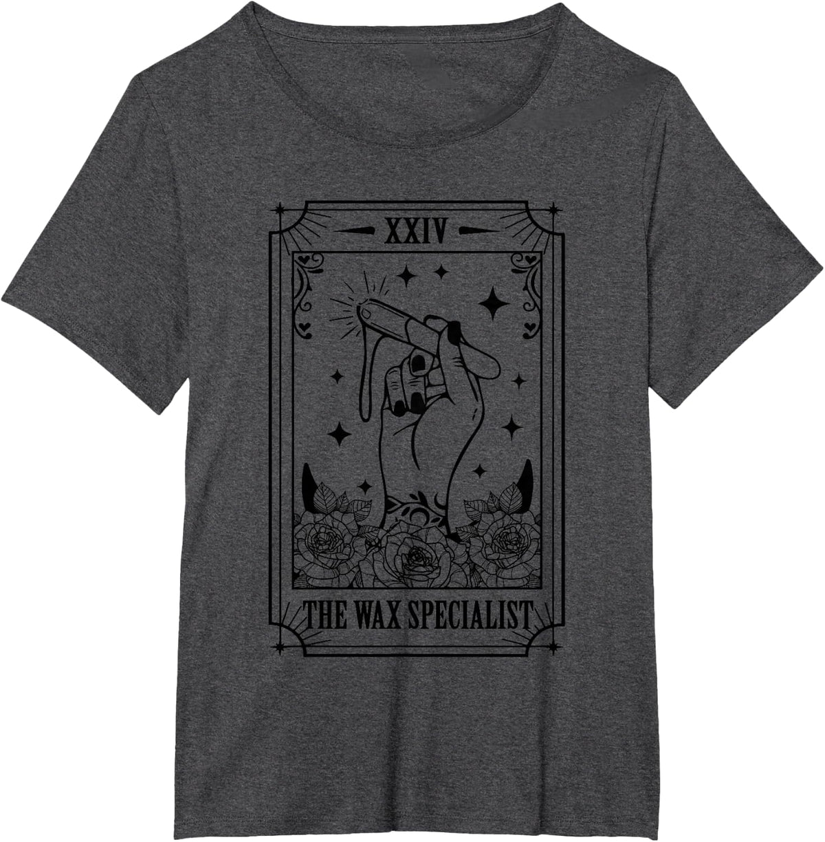 Wax Boss Waxing Esthetician The Wax Specialist Tarot Card T-Shirt - Dark Heather Grey