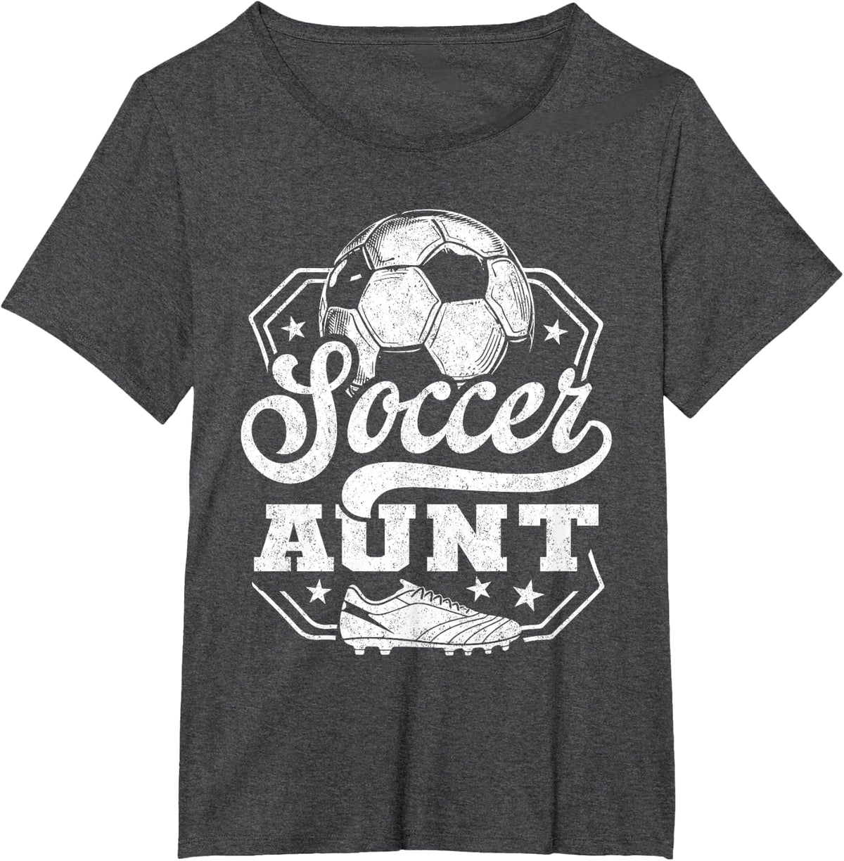 Soccer Aunt Matching Family Soccer T-Shirt - Dark Heather Grey