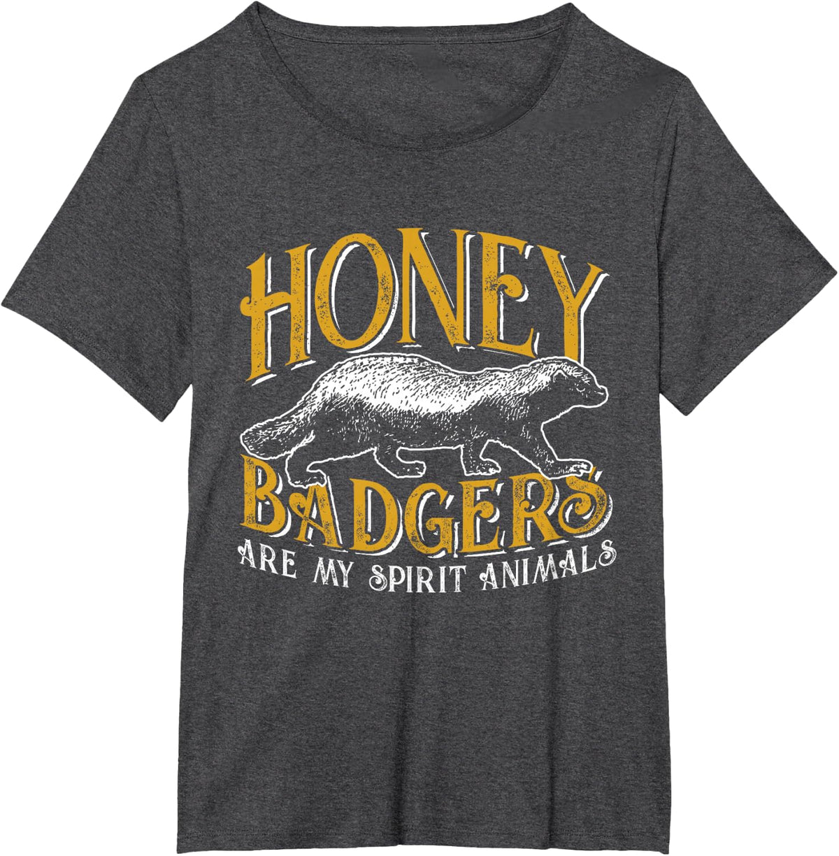 Honey Badger Tee Spirit Animal T-Shirt For Men Women Badger Lovers - Dark Heather Grey
