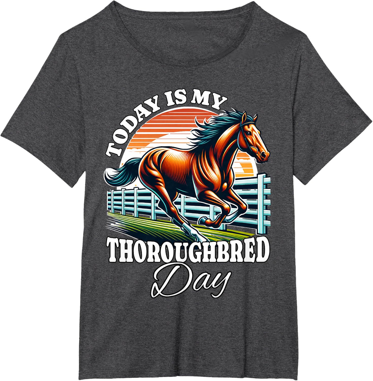 Thoroughbred Lover Thoroughbred Day Horse Thoroughbred T-Shirt - Dark Heather Grey