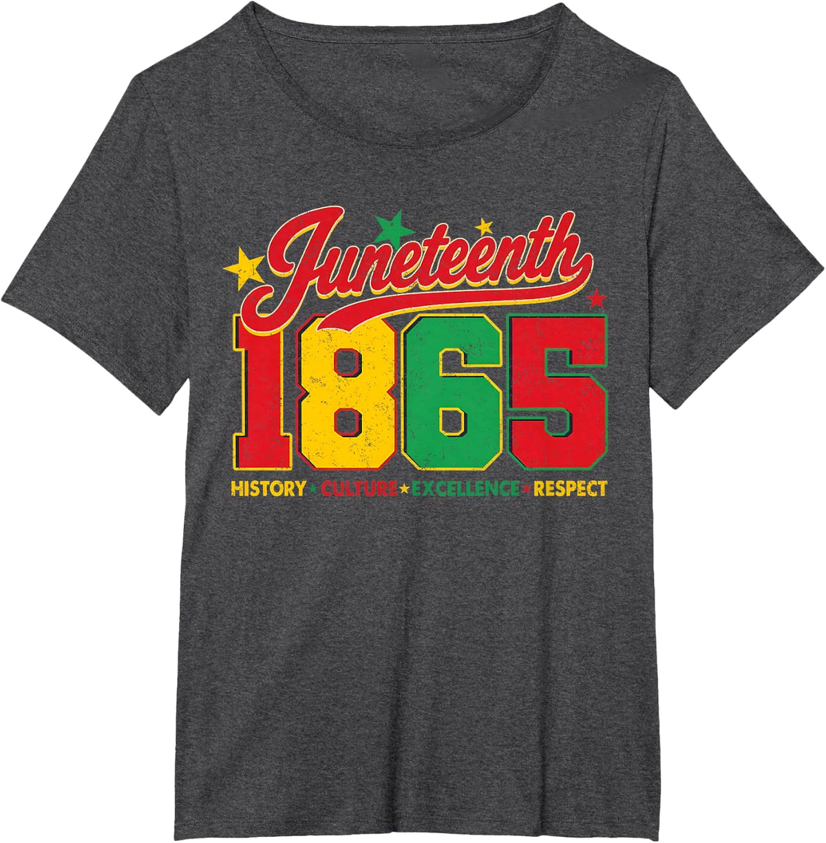 Juneteenth 1865 Freeish Afro African American Pride Month T-Shirt - Dark Heather Grey