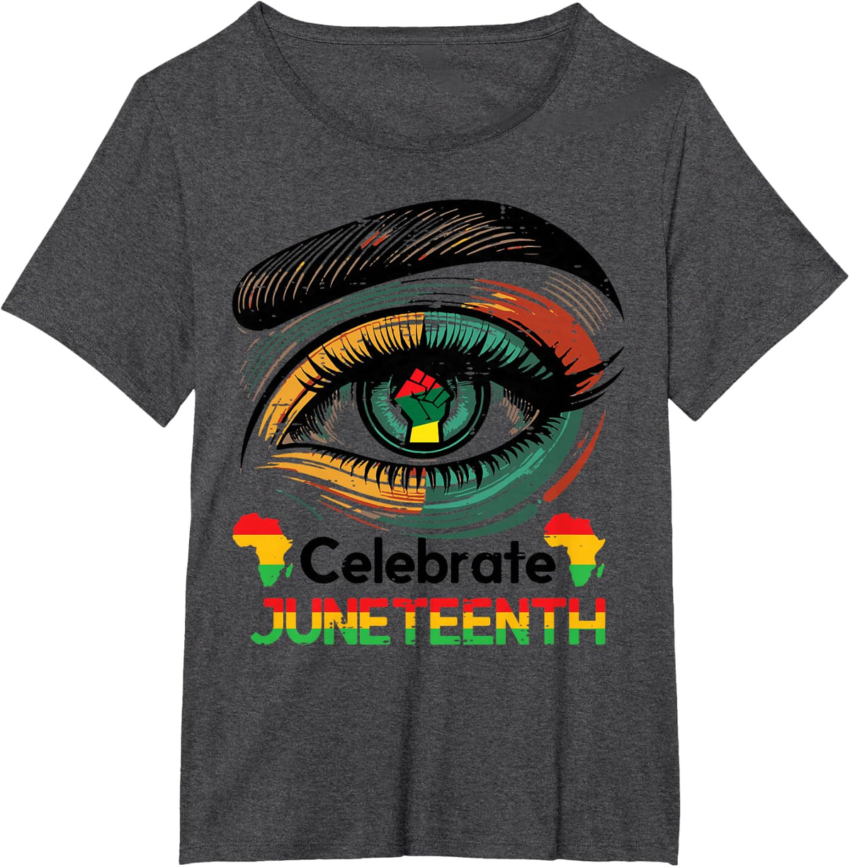 Celebrate Juneteenth Black African June 19th Men Women Kids T-Shirt - Dark Heather Grey