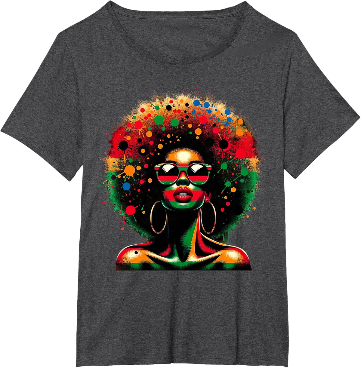 Juneteenth Shirts Women Afro Black History Dope Proud Queen T-Shirt - Dark Heather Grey