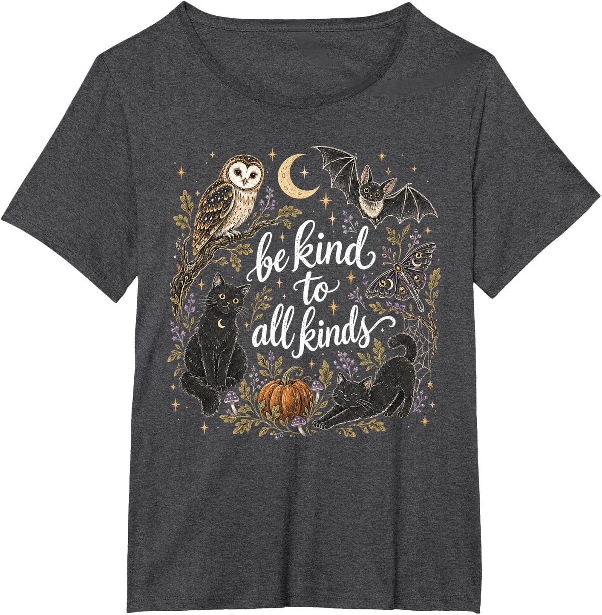 Be Kind to All Kinds Spooky Halloween SPED Teacher T-Shirt - Dark Heather Grey