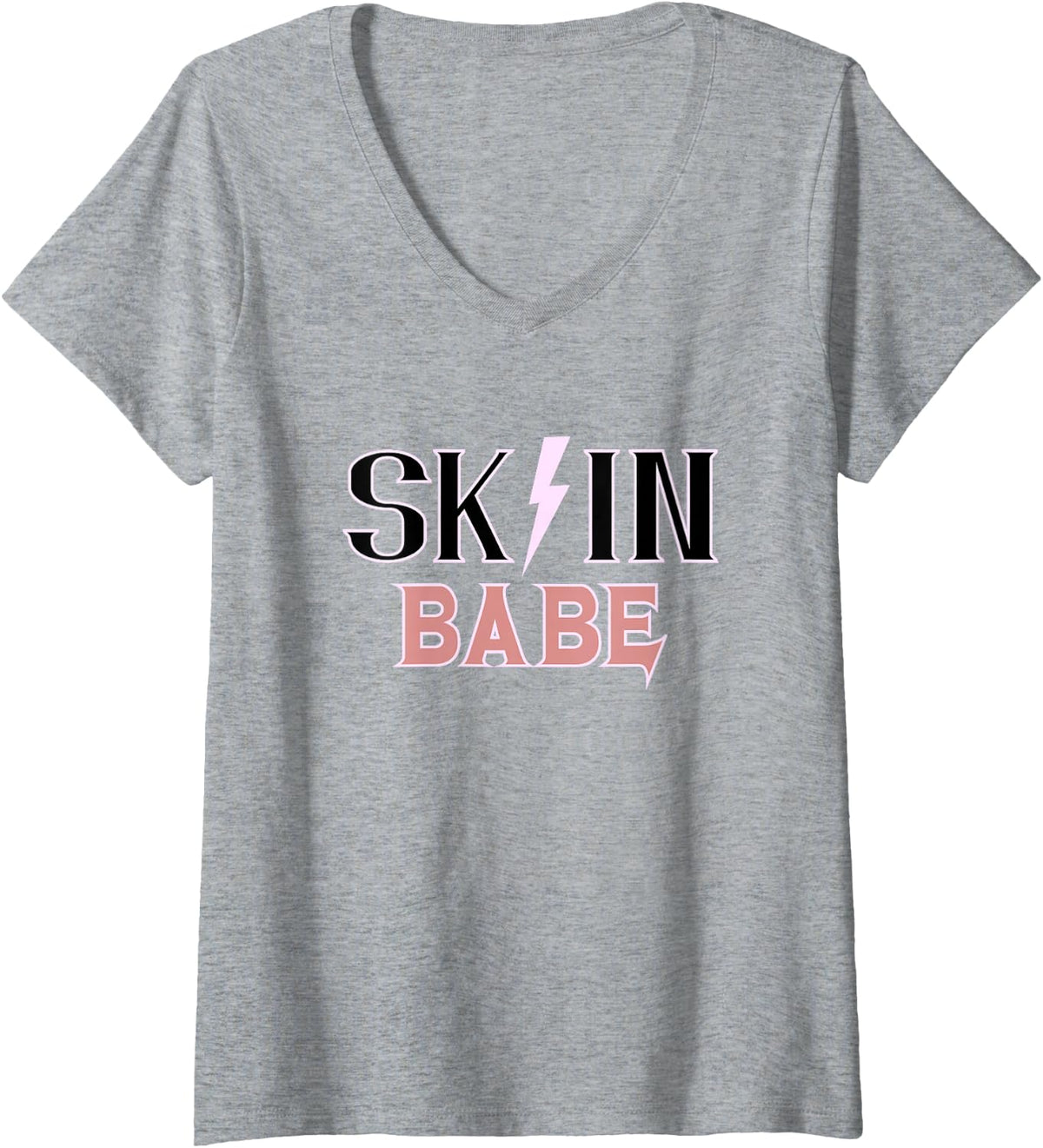 Women's Skin Babe Skincare Babe Skin Specialist Skin Esthetician V-Neck T-Shirt - Heather Grey