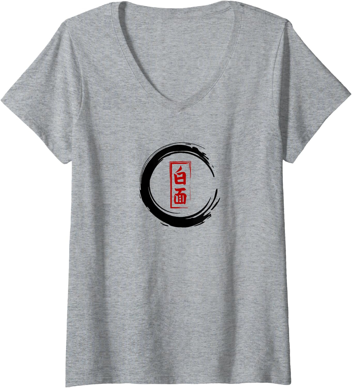 Women's Sober is Cool Sobriety Cool Japanese for Sober V-Neck T-Shirt - Heather Grey