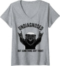 Women's Cool Honey Badger Graphic for Badgers Lover V-Neck T-Shirt - Heather Grey