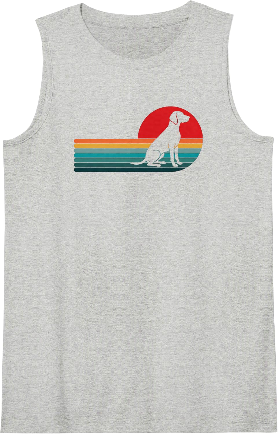 Vizsla Retro Sunset Sleeveless Tank Top - Heather Grey