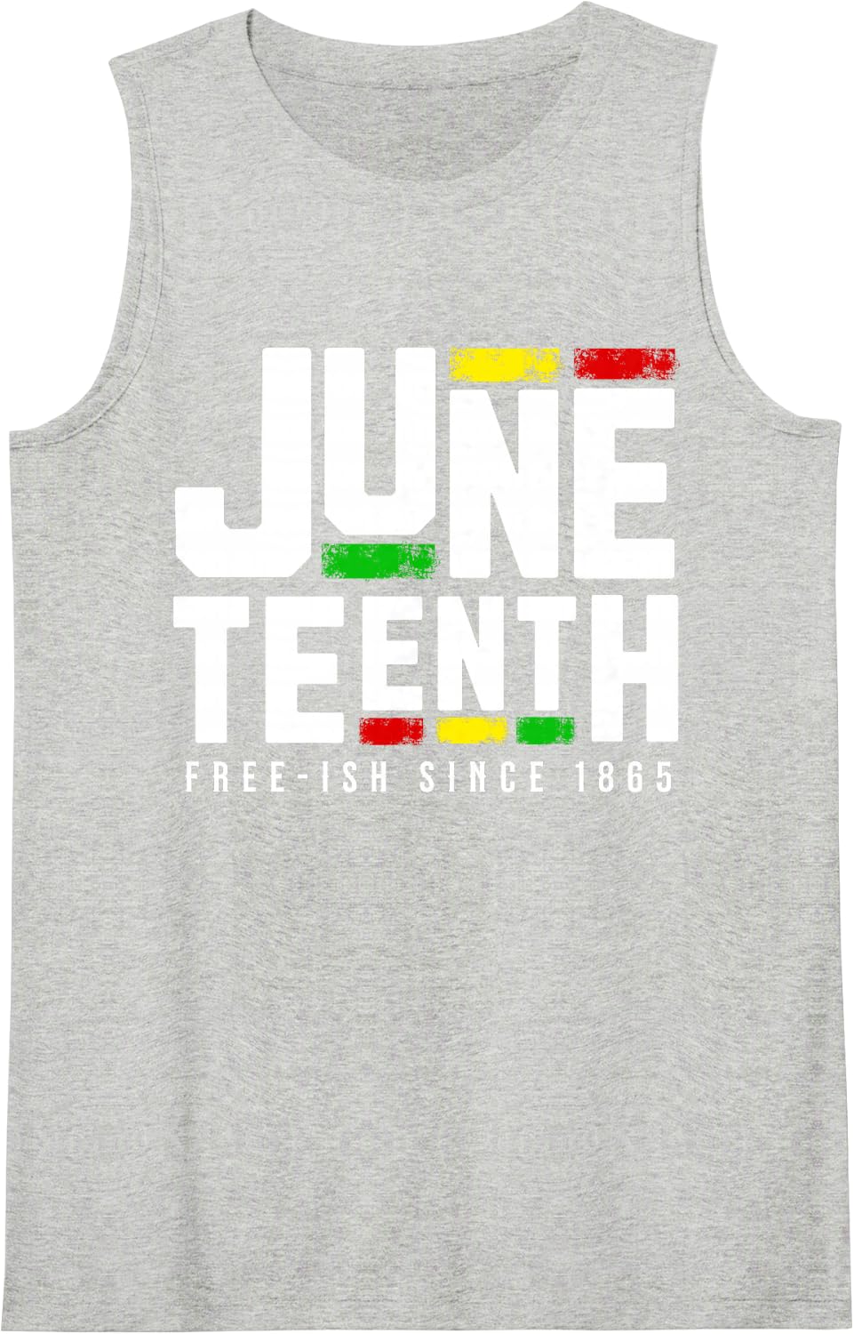 Juneteenth Free-ish Since 1865 Black History Pride Sleeveless Tank Top - Heather Grey