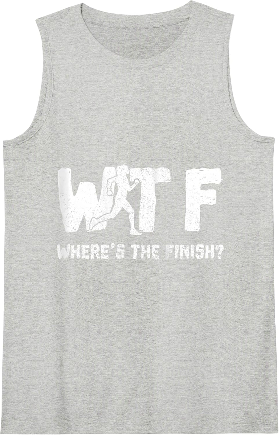 Womens Marathon Running - WTF Where's The Finish Sports Funny Gift Tank Top - Heather Grey