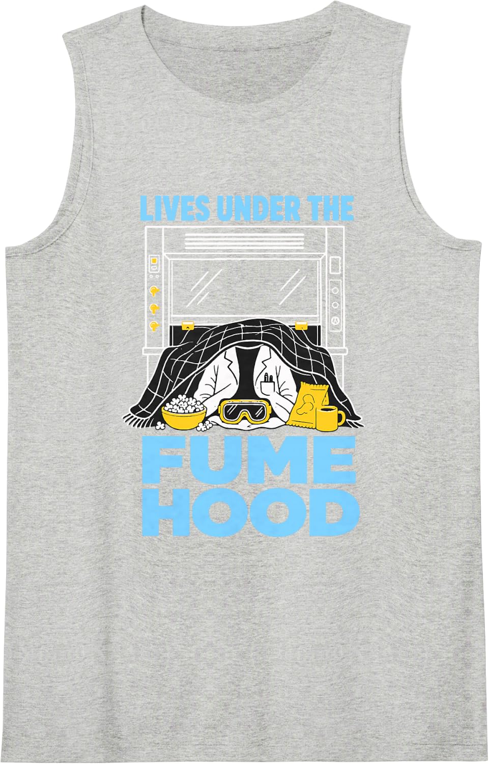 Lives Under The Fume Hood Chemist Science Sleeveless Tank Top - Heather Grey