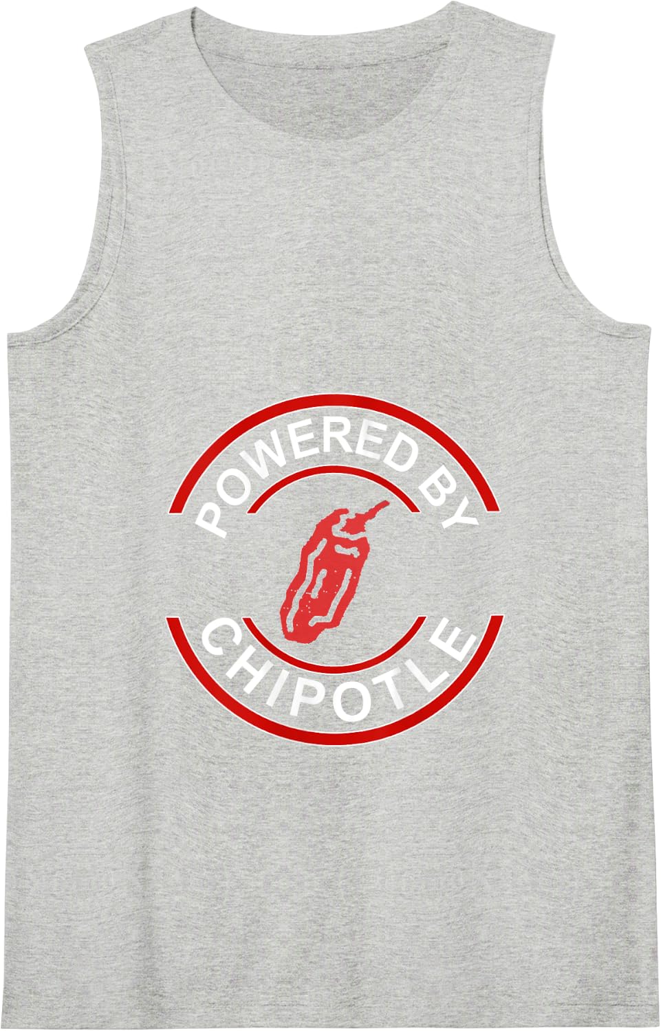 Powered By Chipotle Funny Chipotle Tank Top - Heather Grey