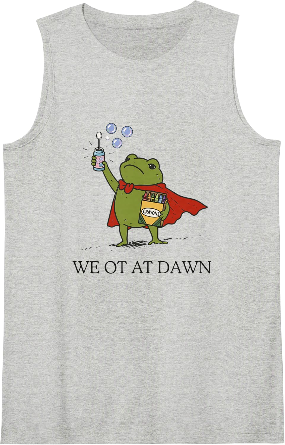 We OT At Dawn Funny Frog Occupational Therapy Back to School Tank Top - Heather Grey