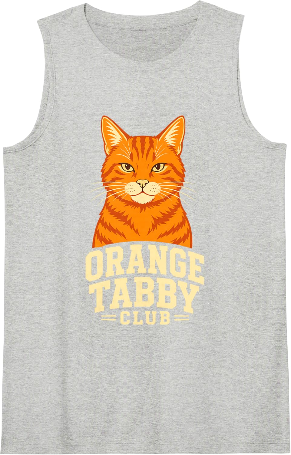 Orange Tabby Club Cat Owner Sleeveless Tank Top - Heather Grey