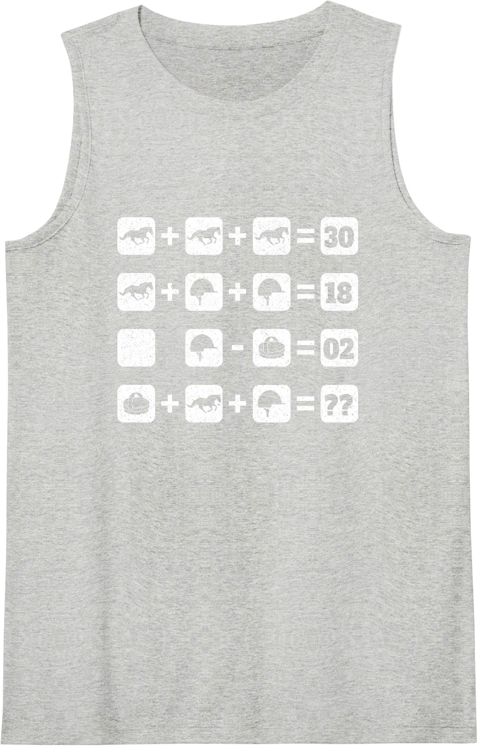 Funny Math Equations Design for Horse Lover Gift Sleeveless Tank Top - Heather Grey
