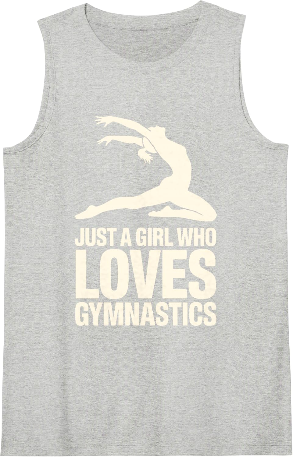 Cool Gymnastics Art for Girls Kids Women Gymnastics Gymnast Sleeveless Tank Top - Heather Grey