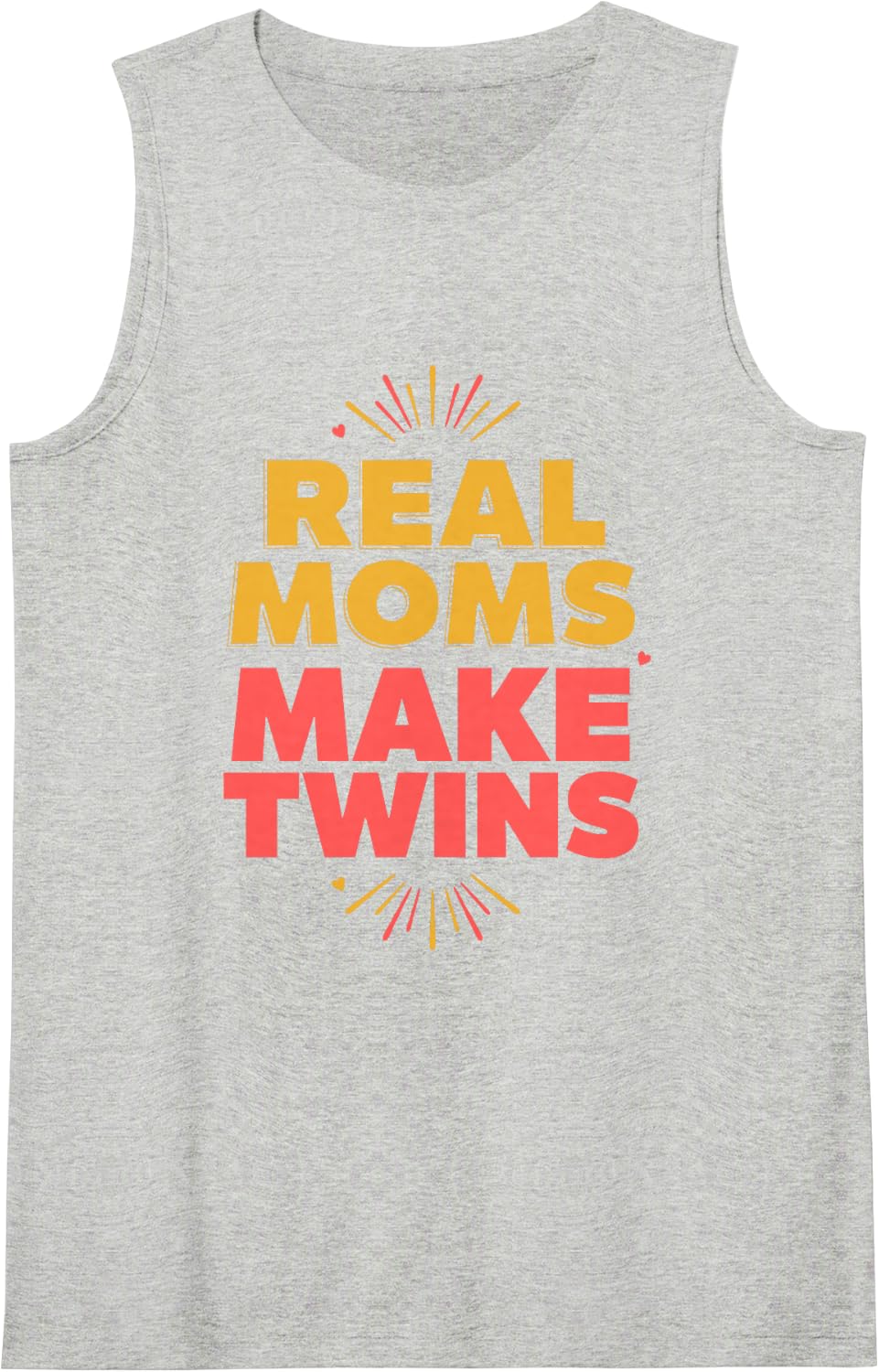 Real Moms Make Twins, Twin Mom Mother of Twins Mama Sleeveless Tank Top - Heather Grey