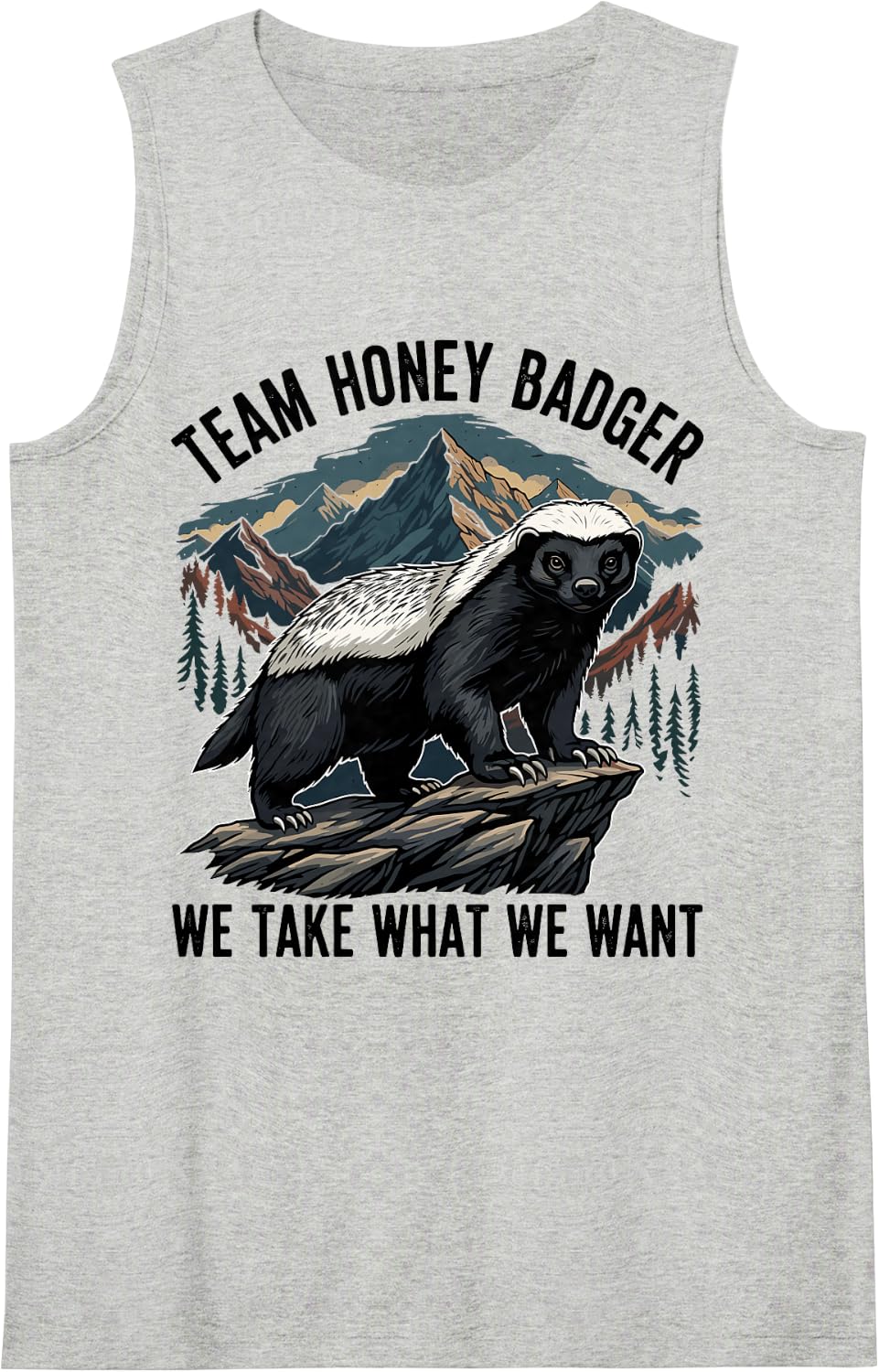 Team Honey Badger Sleeveless Tank Top - Heather Grey
