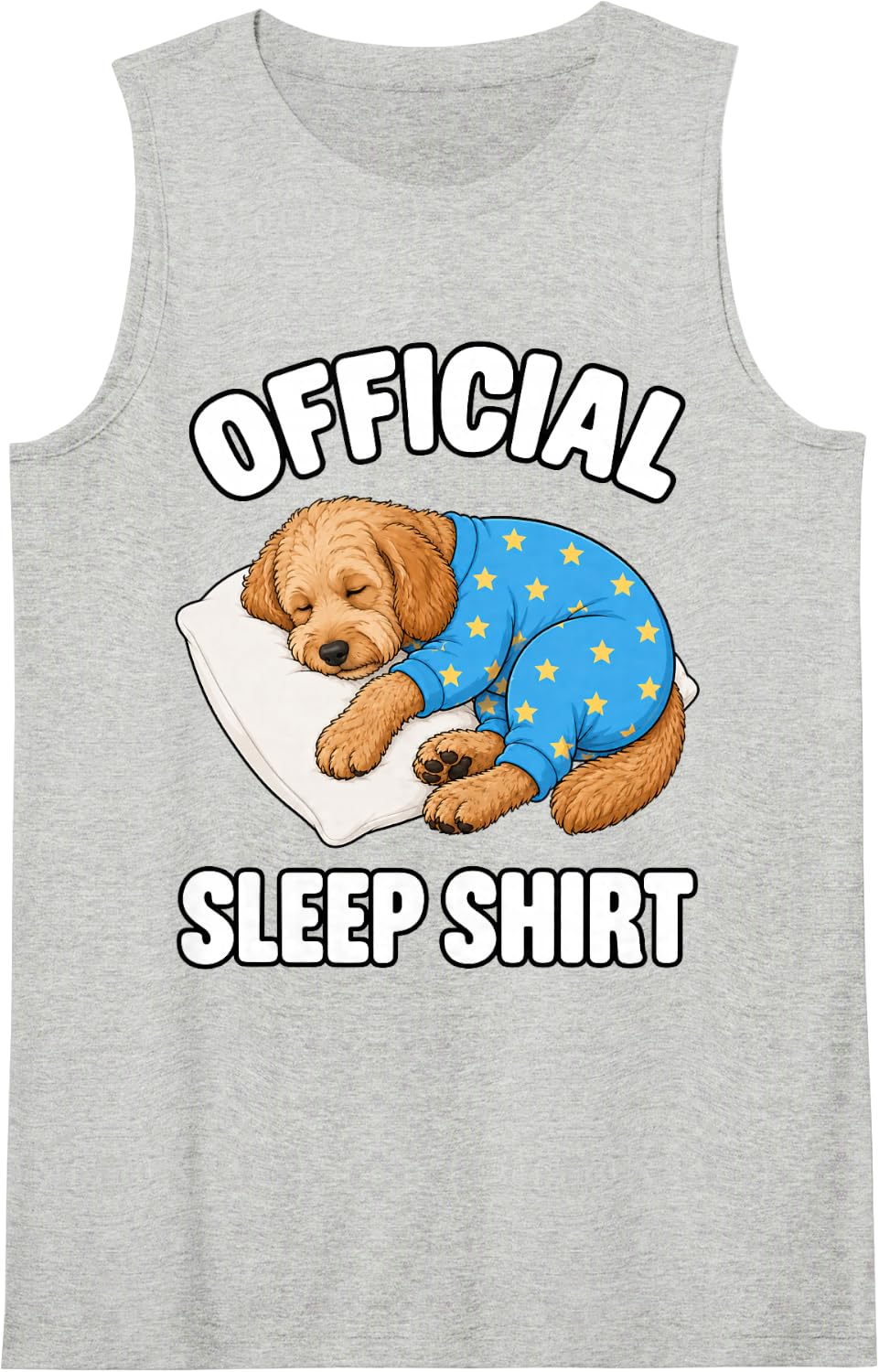 Cavapoo Sleeping in Pajamas Official Sleepshirt Cute Sleeveless Tank Top - Heather Grey