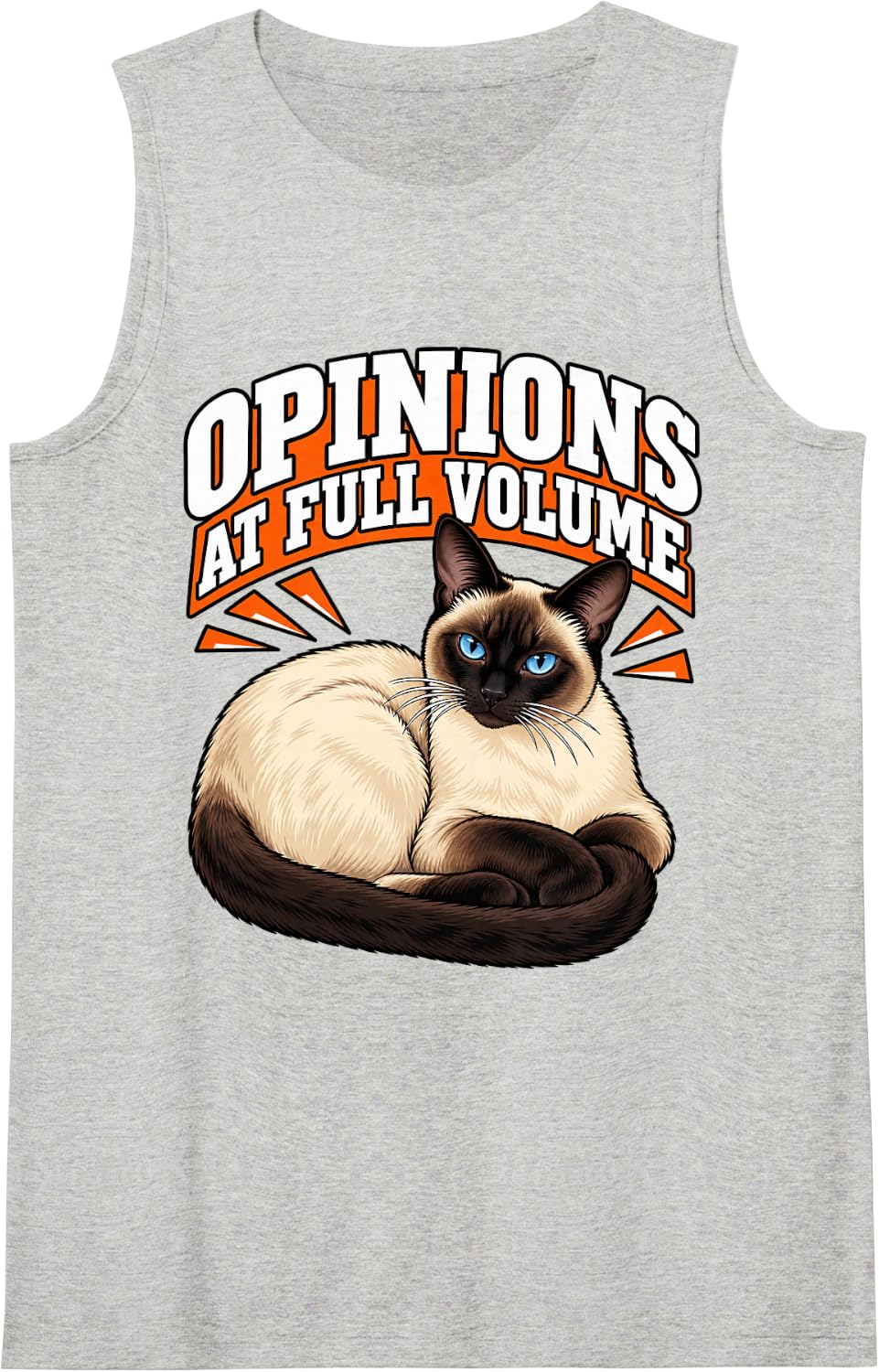 Siamese Cat Opinions At Full Volume Meezer Mom Funny Sleeveless Tank Top - Heather Grey