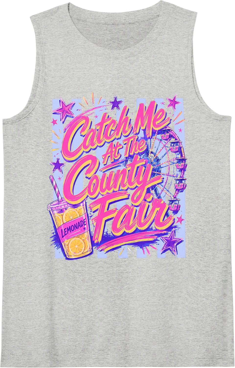 Catch Me At The County Fair Carnival Ferris Wheel State Fair Tank Top - Heather Grey