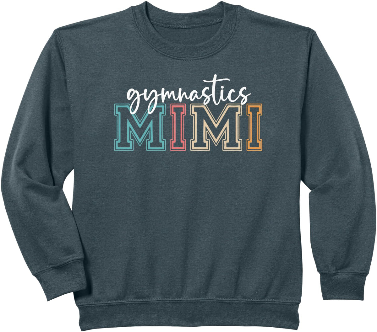 Gymnastics Mimi of Gymnast Flipping Granddaughter Cheer Sweatshirt - Dark Heather Grey