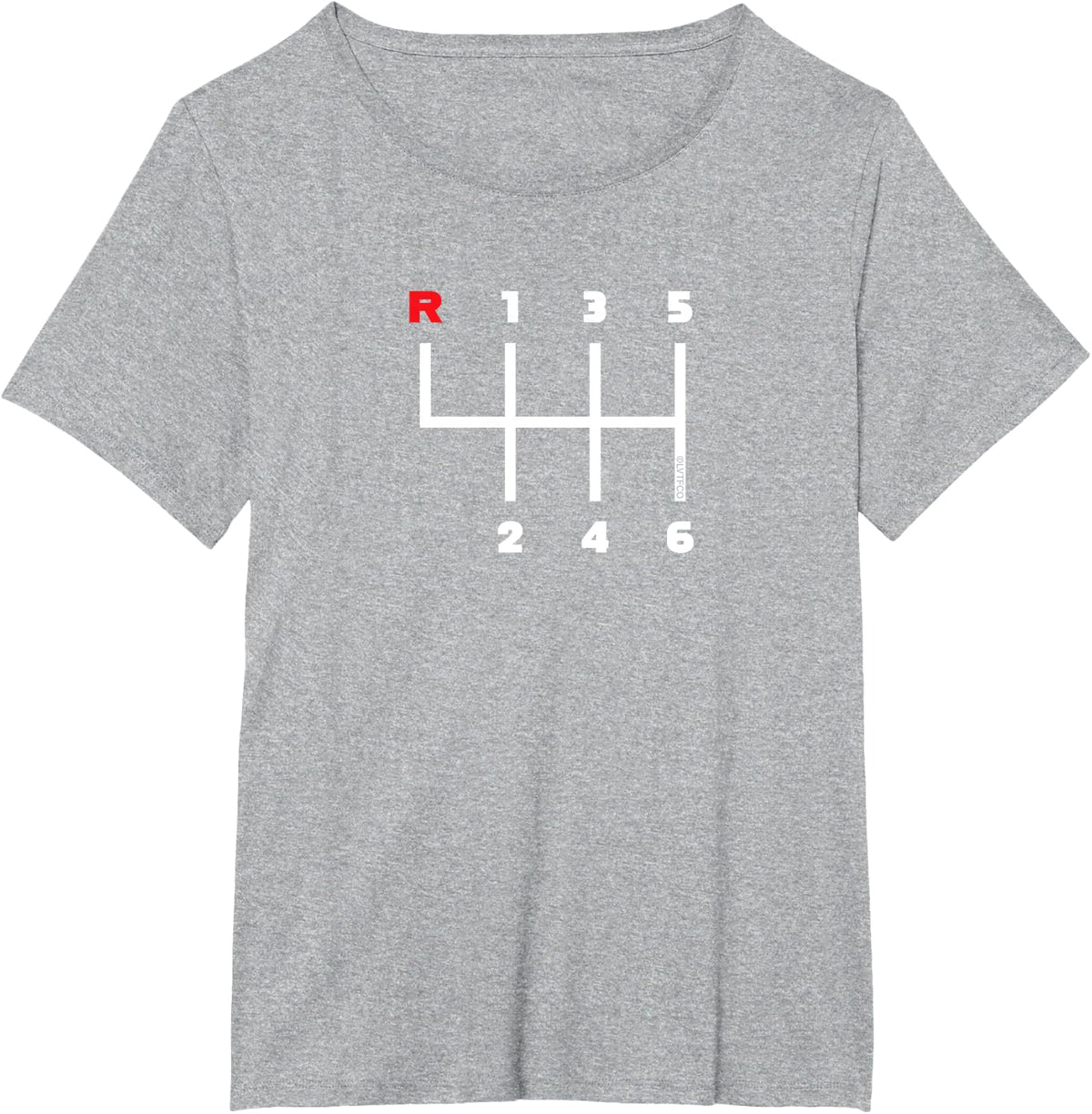 Manual Transmission Gear Shifter Pattern (6 Speed) T-Shirt - Heather Grey