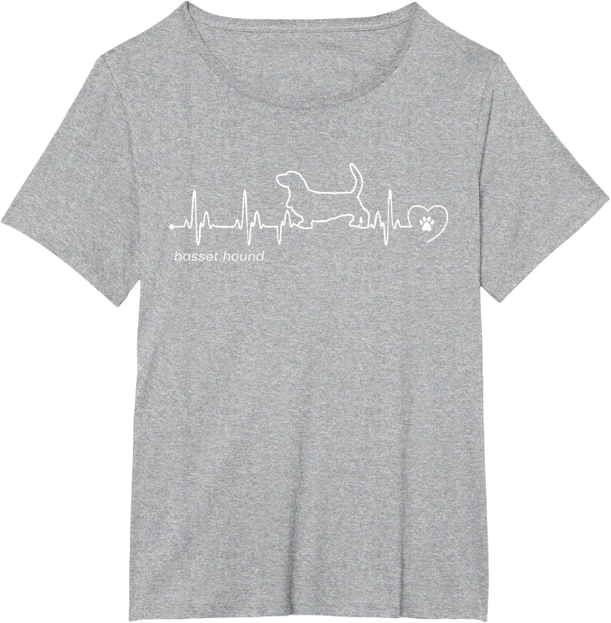 Basset Hound Heartbeat - Basset Hound T-Shirt - Heather Grey