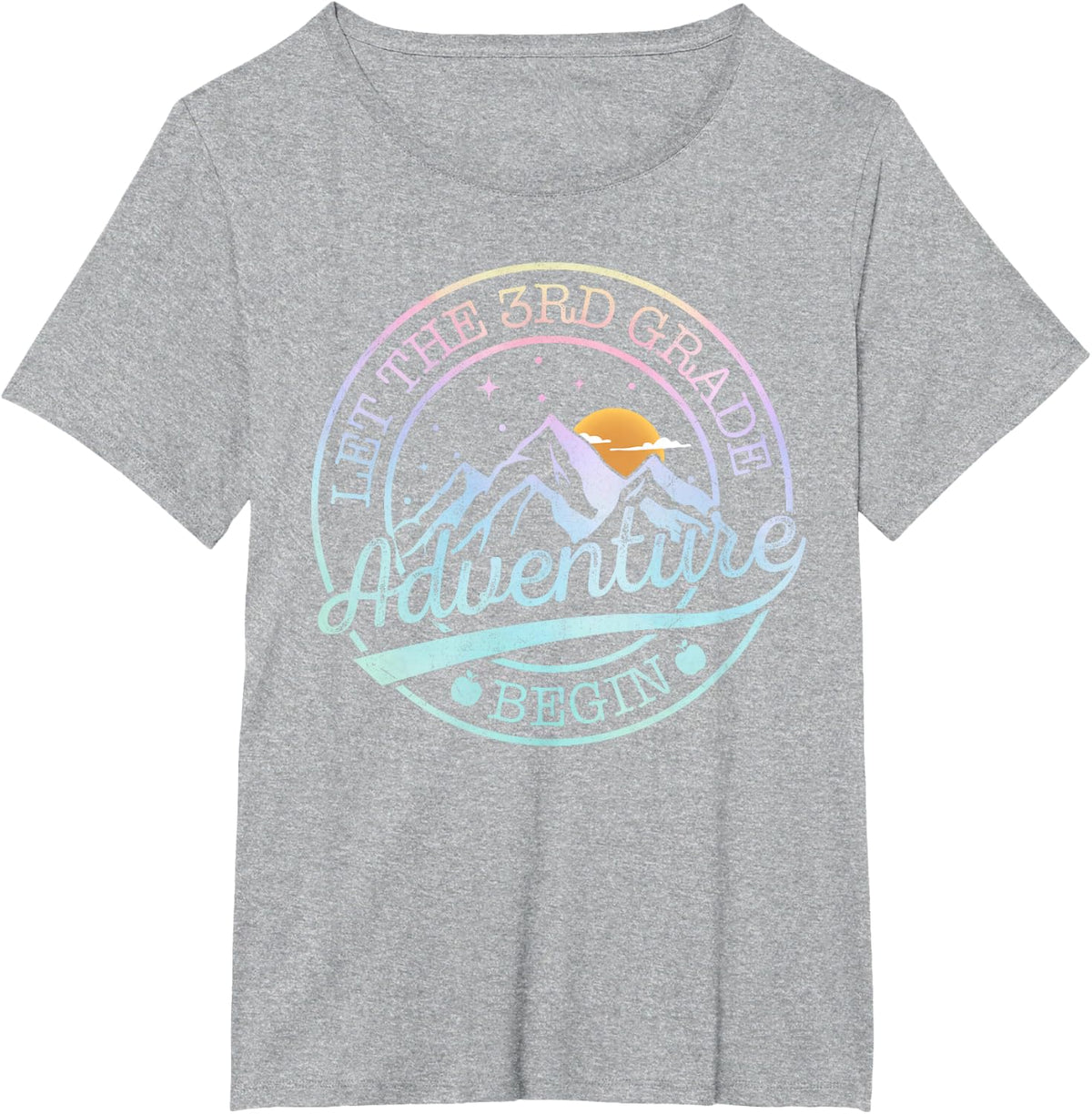 3rd Grade Teacher Shirt Boys Let Third Grade Adventure Begin Tee T-Shirt - Heather Grey