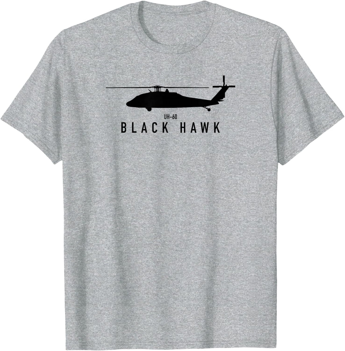 UH-60 Black Hawk Helicopter T-Shirt Tee for Military Aviation Enthusiasts - Heather Grey
