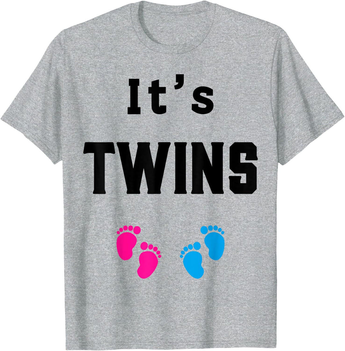 It's Twins Baby Announcement Baby Shower Gender Reveal Party T-Shirt - Heather Grey