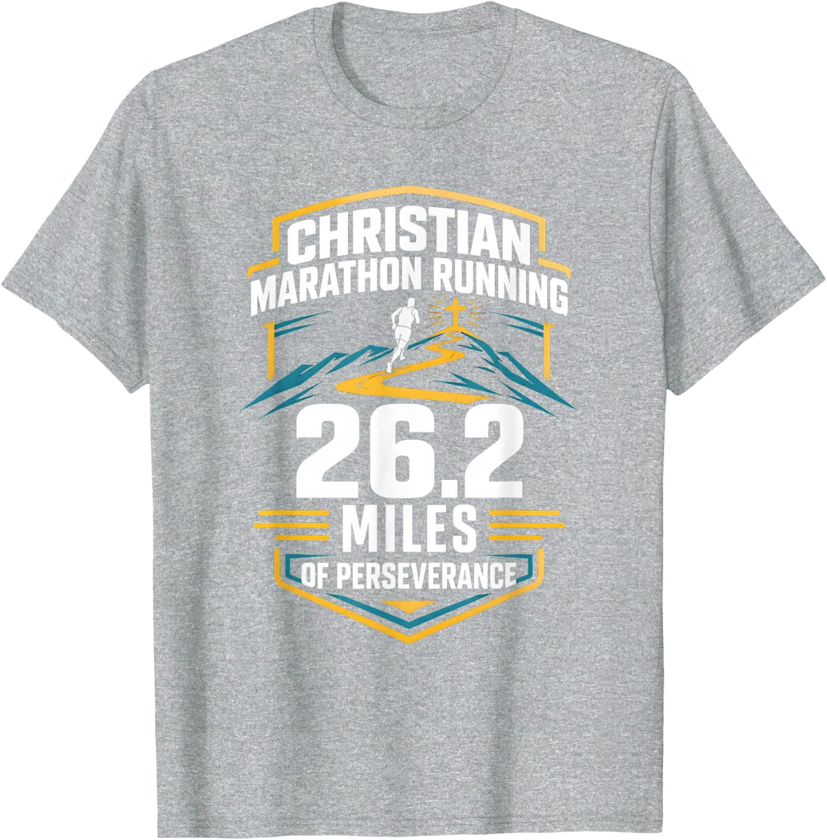 Christ Jesus God Bible Running Runner Christian Marathon T-Shirt - Heather Grey