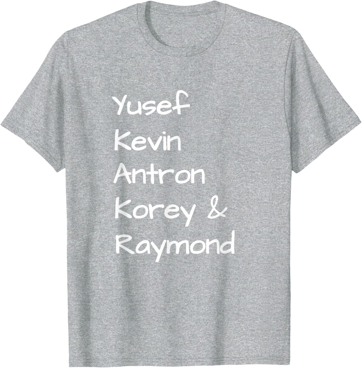 Exonerated 5 name mens tee shirt T-Shirt - Heather Grey