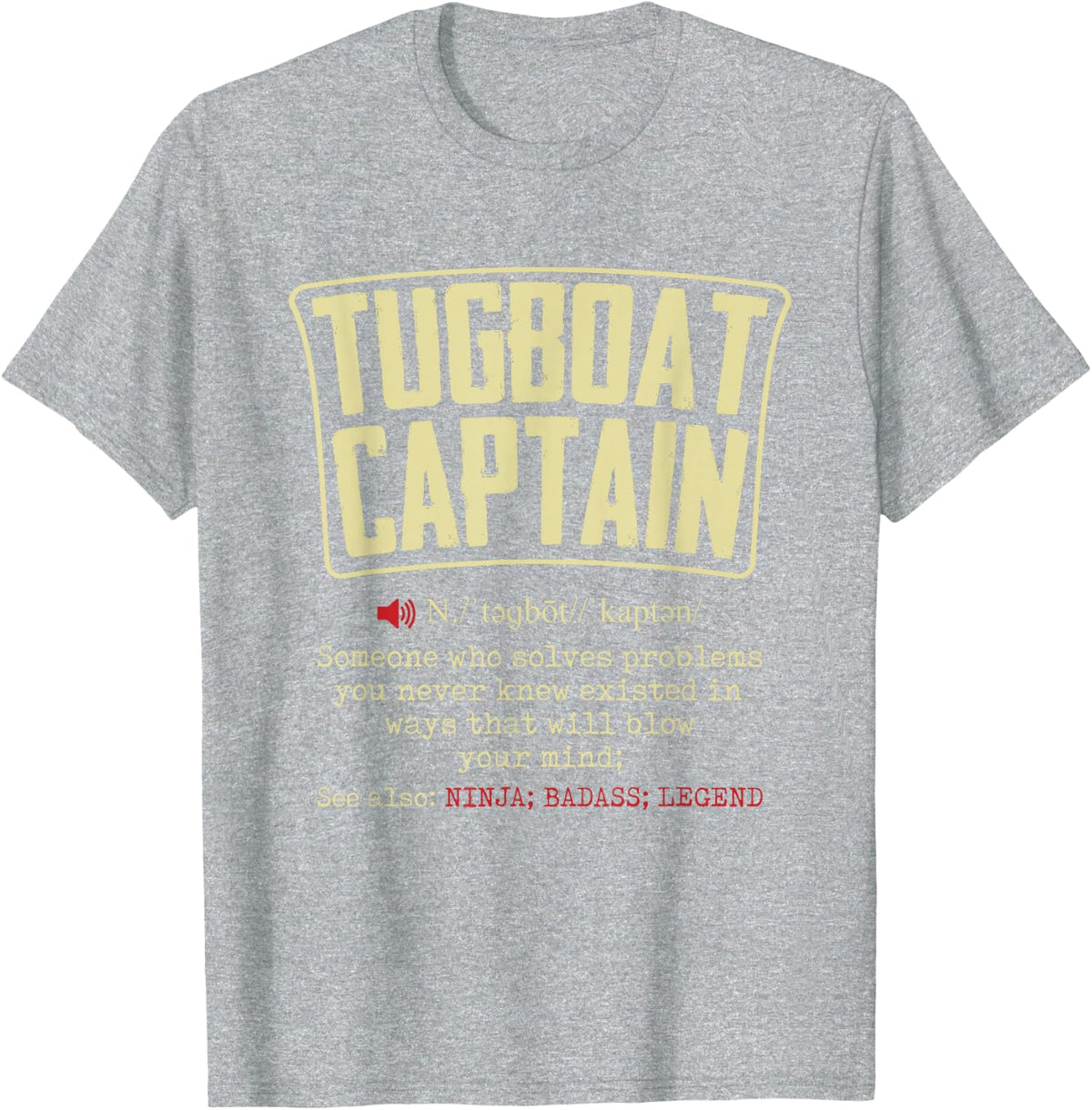 Funny Vintage Tugboat T-Shirt - Heather Grey