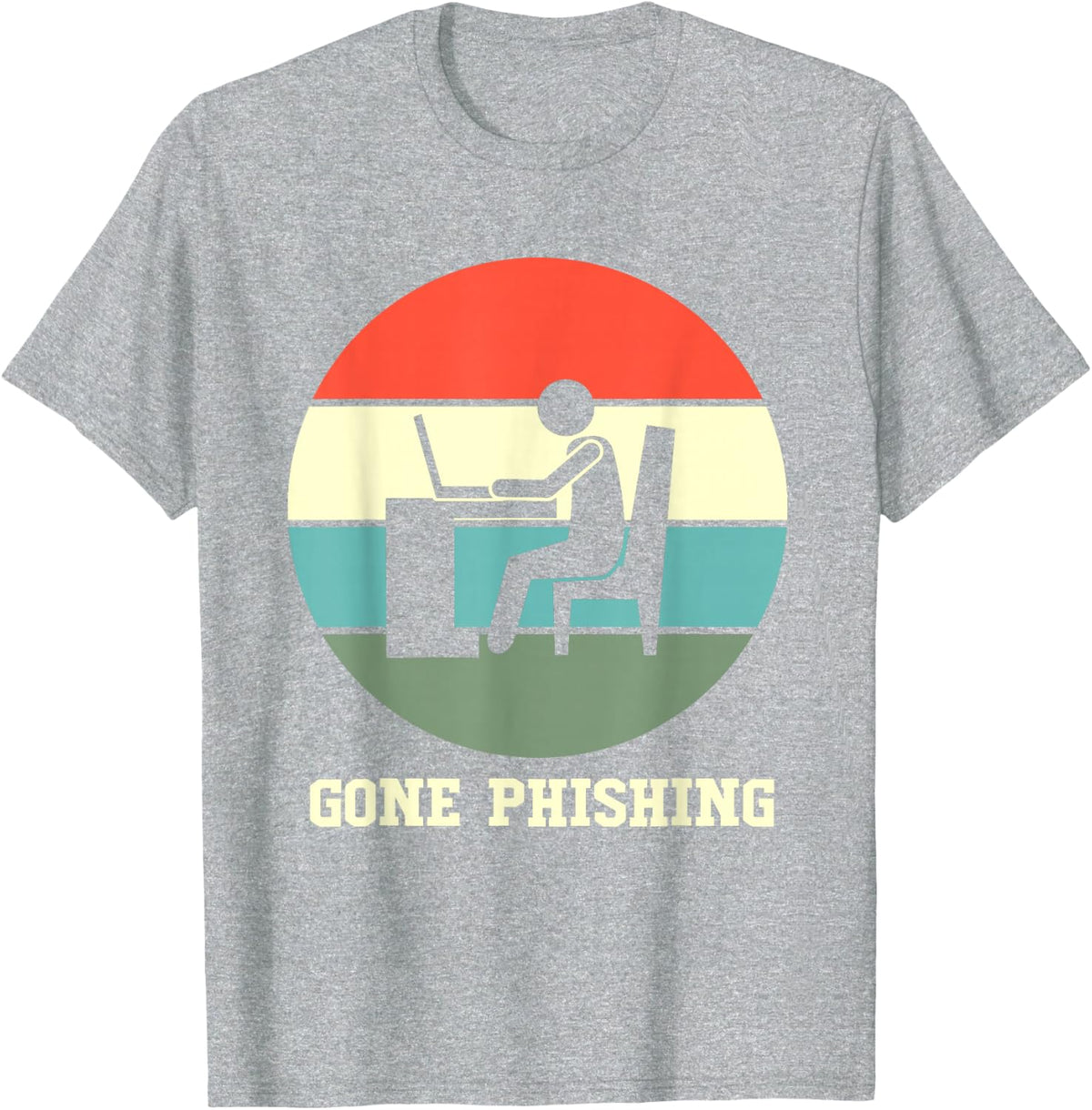 Funny Hacker Cyber Security Gone Phishing T-Shirt - Heather Grey