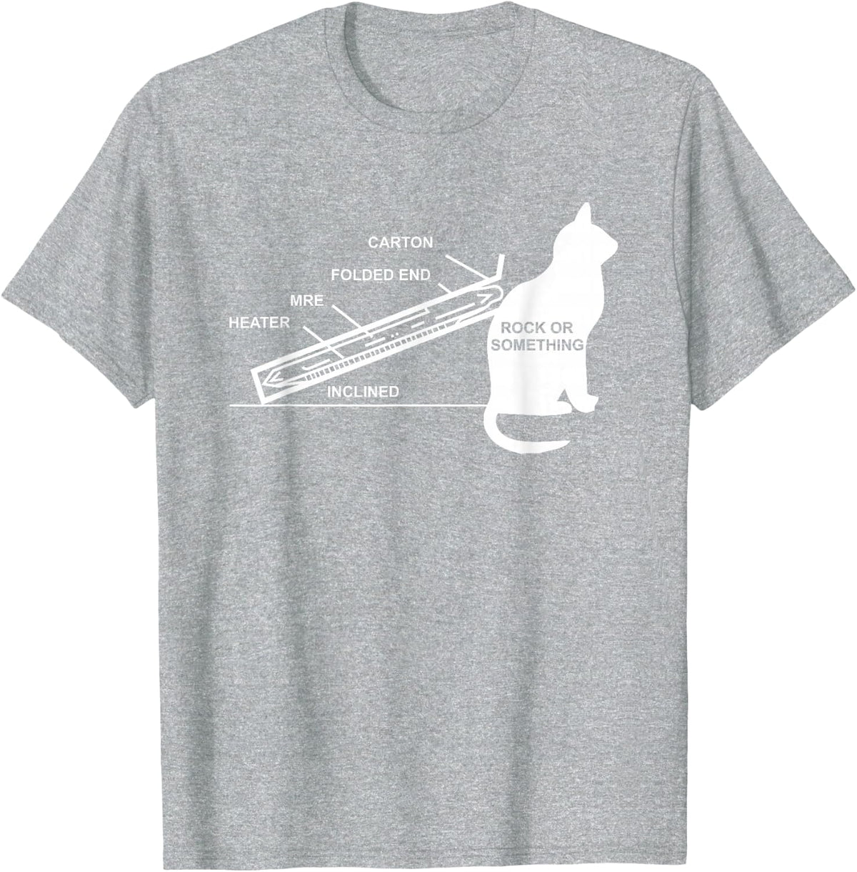 MRE, Rock or Something, Cat T-Shirt - Heather Grey