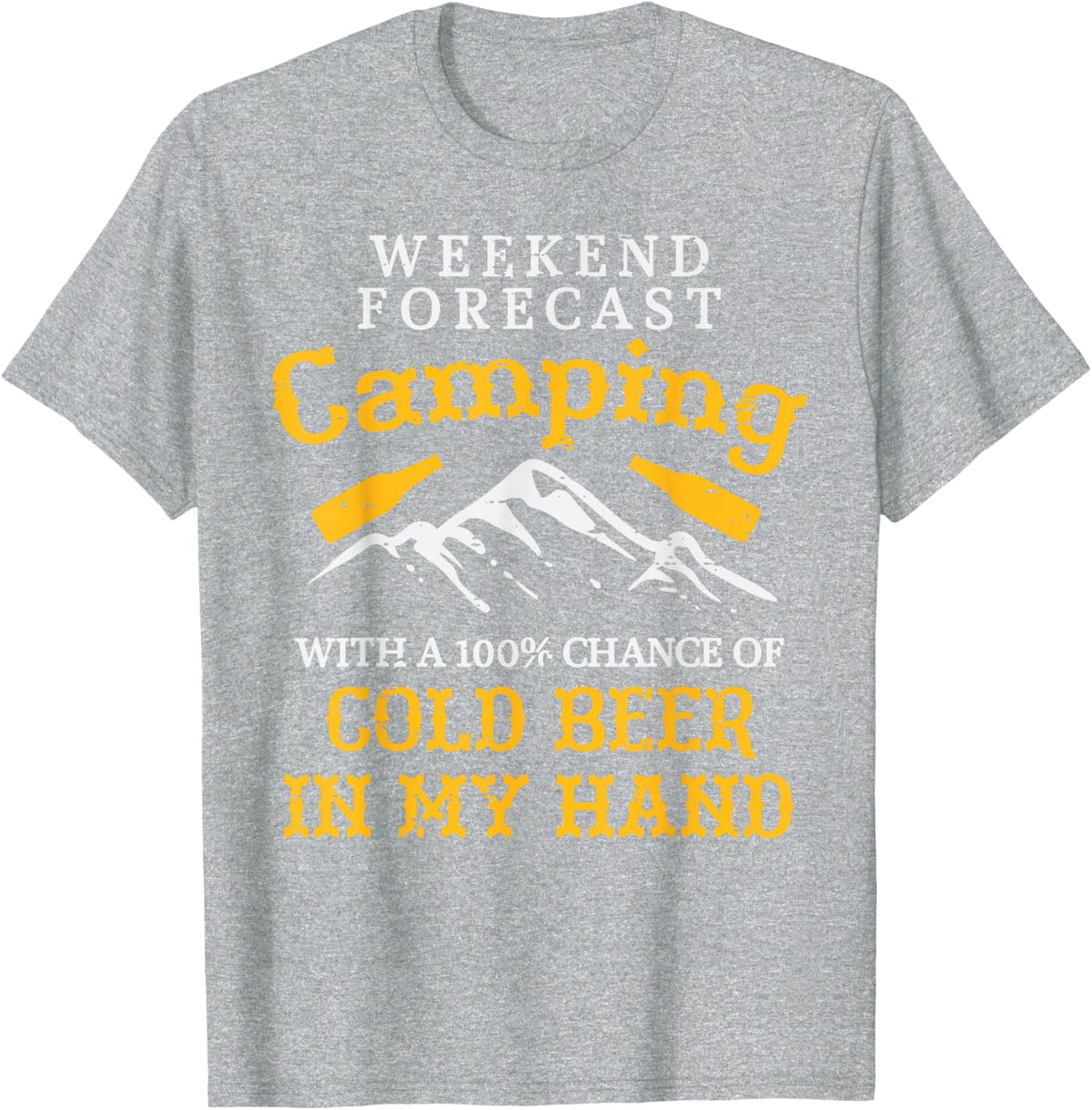 Weekend Forecast Camping Funny Camp Camper Dad Men T-Shirt - Heather Grey