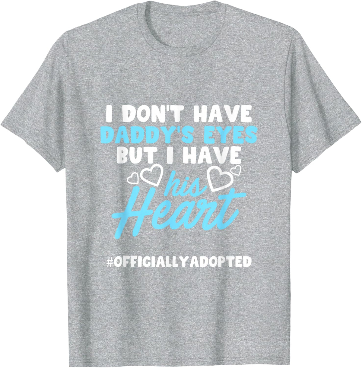 Adoption Announcement Day Dad Heart T-Shirt Small - Heather Grey