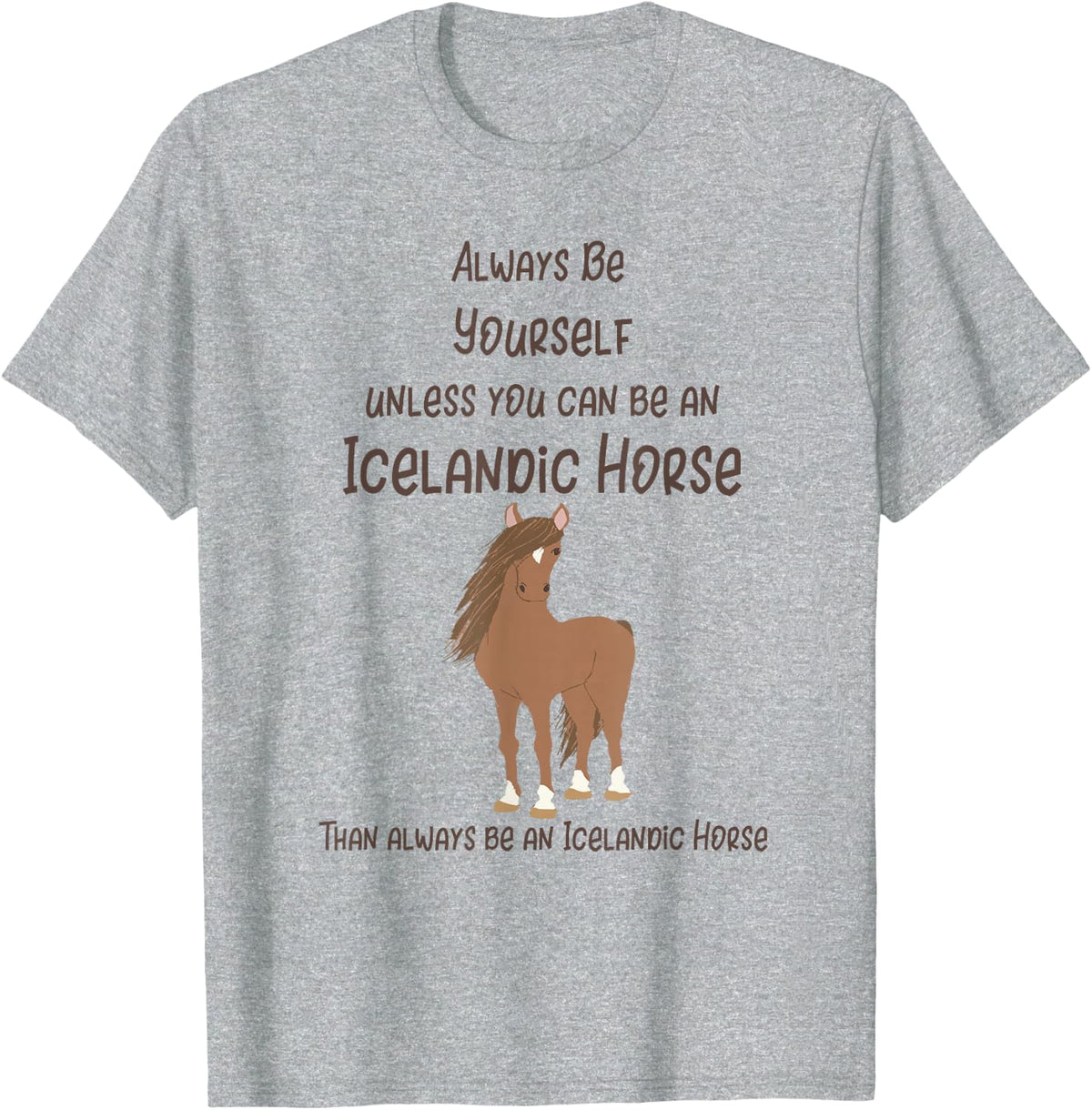 Icelandic Horse Funny Saying Gift Girls Children T-Shirt Tee for Kids Horse Lovers - Heather Grey
