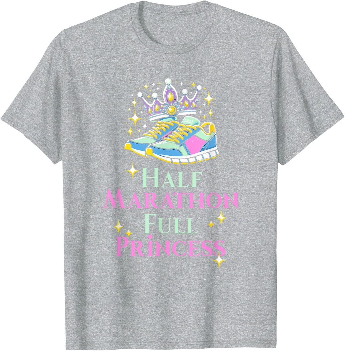 Half Marathon And Princess Running Marathon T-Shirt, Small - Heather Grey