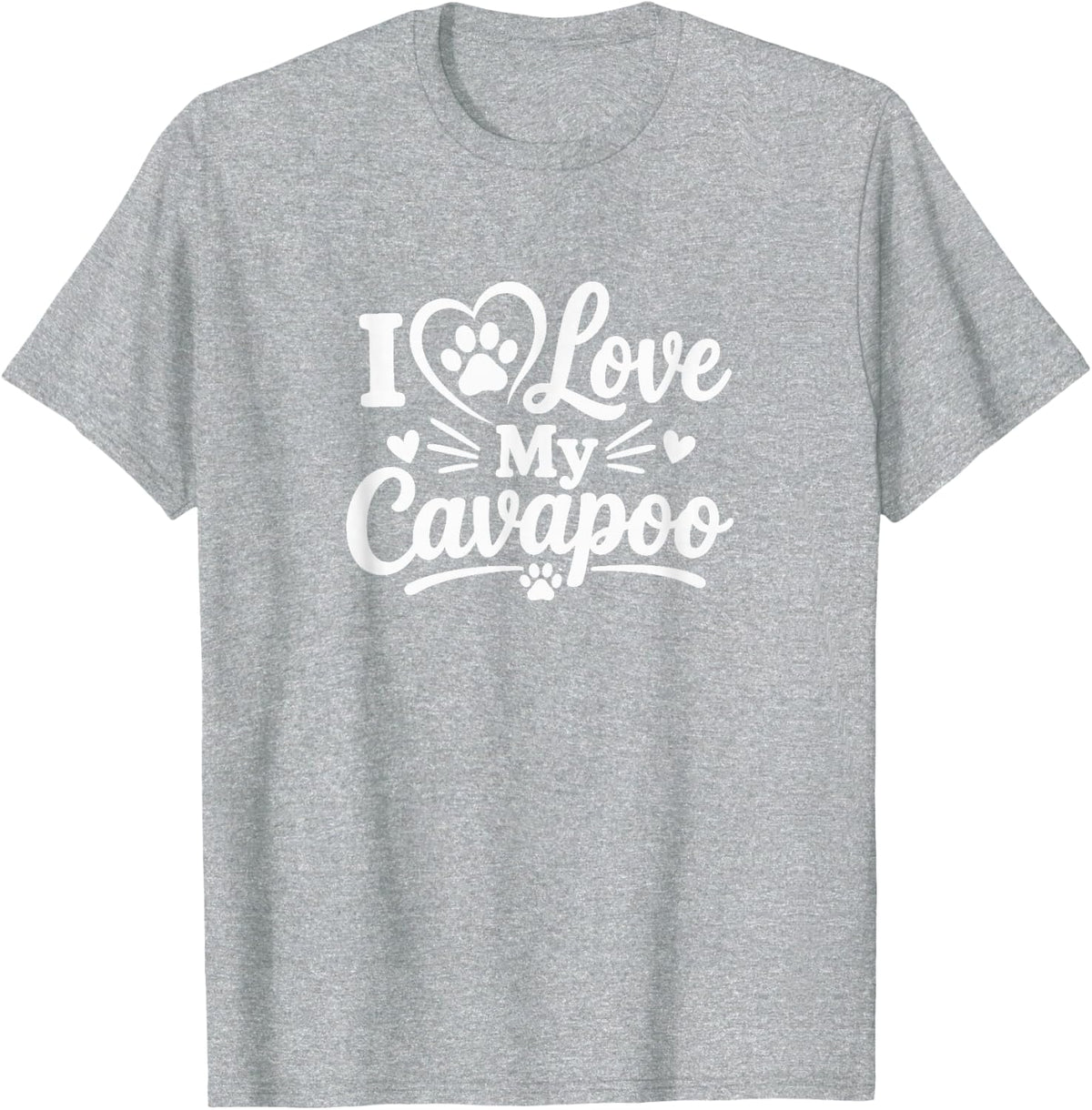 I Love My Cavapoo - T-Shirt - Heather Grey