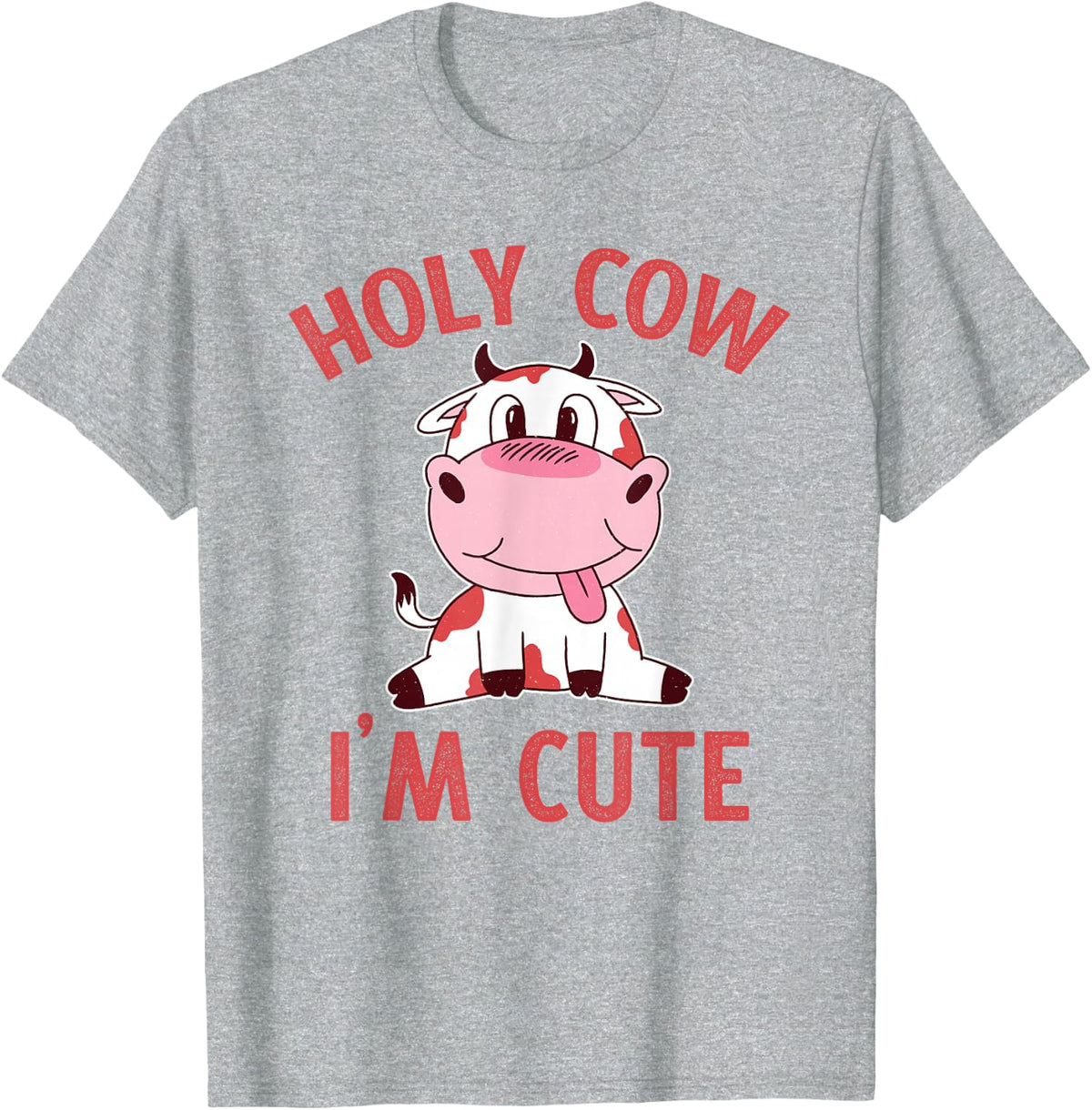 Holy Cow I'm Cute for Kids of All Ages Funny T-Shirt - Heather Grey